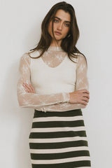 Drea Lace Layering Top in Cream