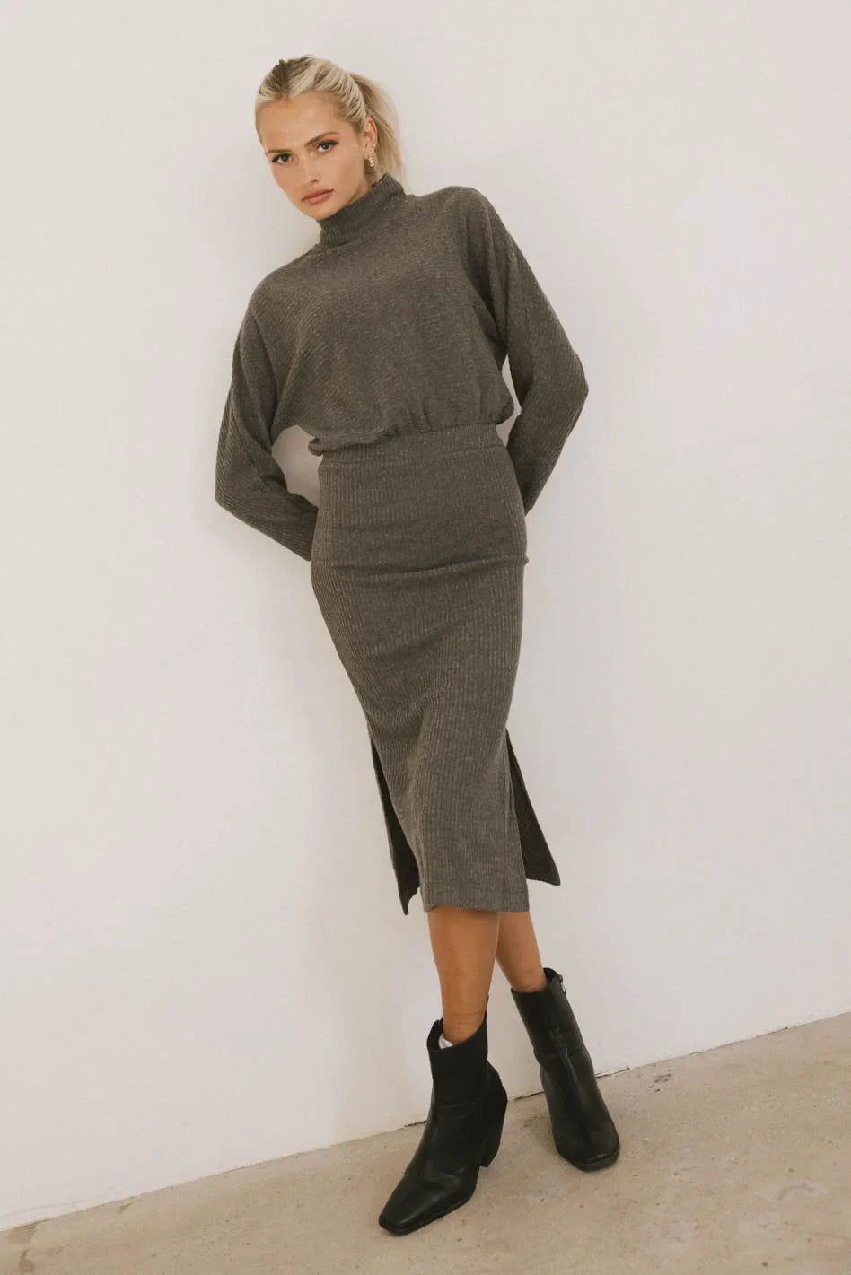 Ulrich Sweater Dress in Charcoal