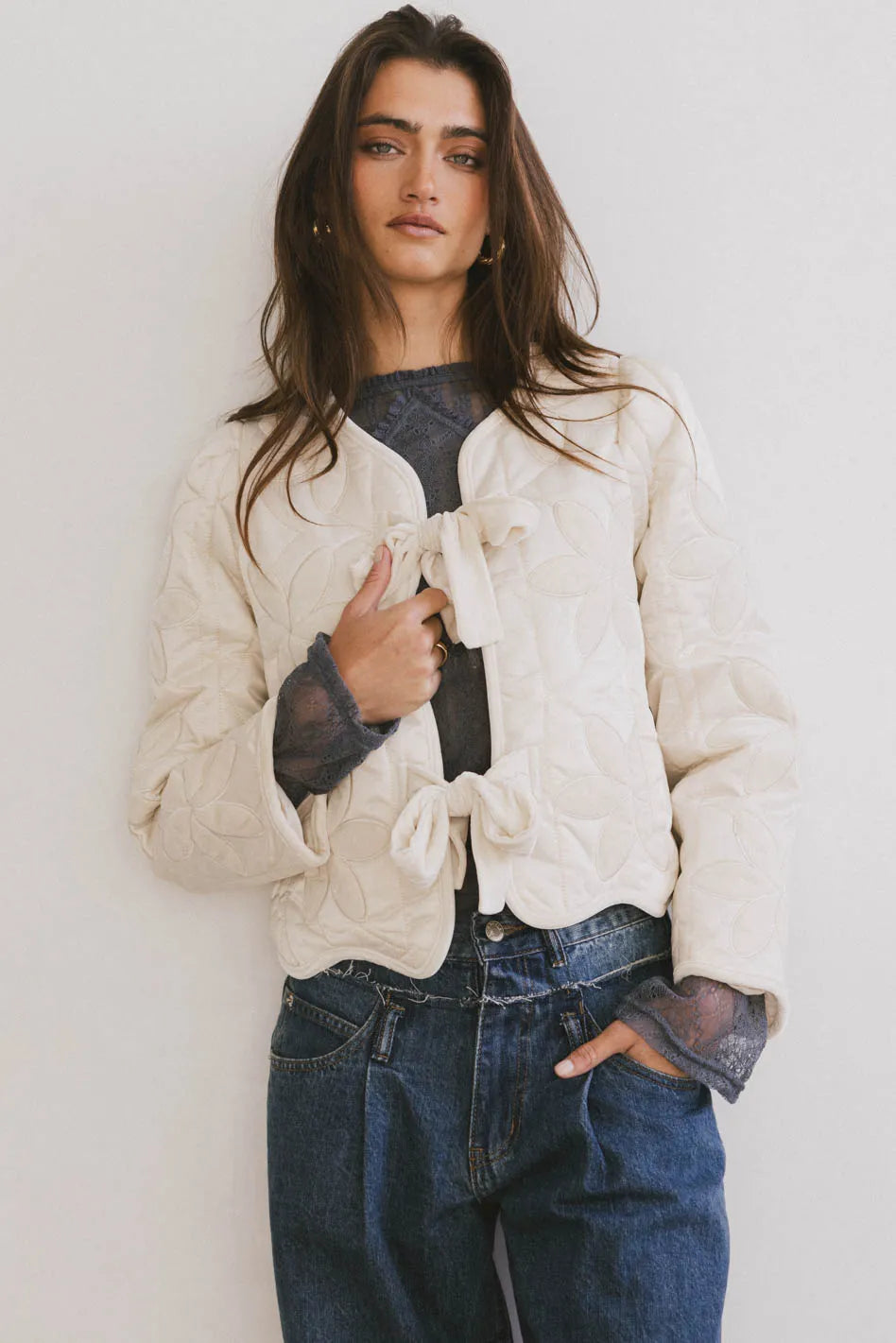 Shelly Quilted Jacket in Cream