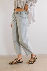 Bentlee Cropped Barrel Jeans in Light Wash