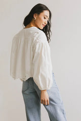 Violet Embroidered Blouse in White