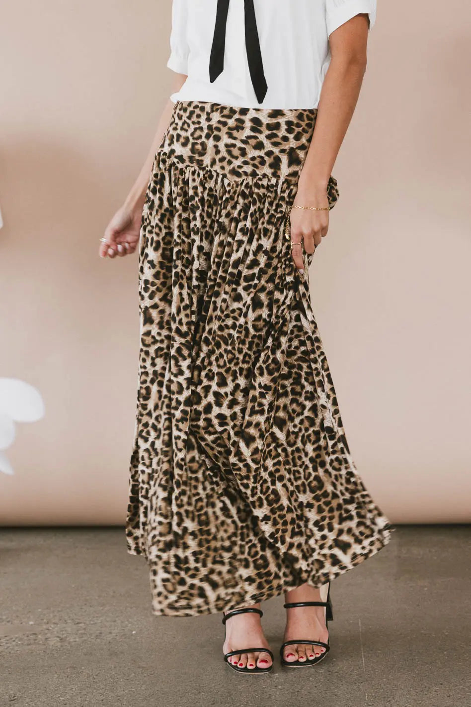 Sidra Paneled Leopard Skirt