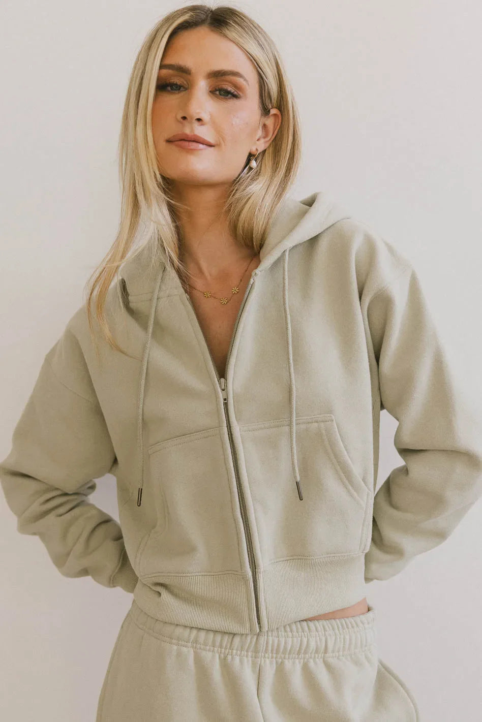 Ezra Zip Up in Sage