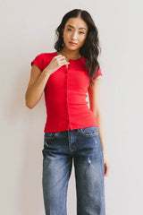 Vestia Button Up in Red