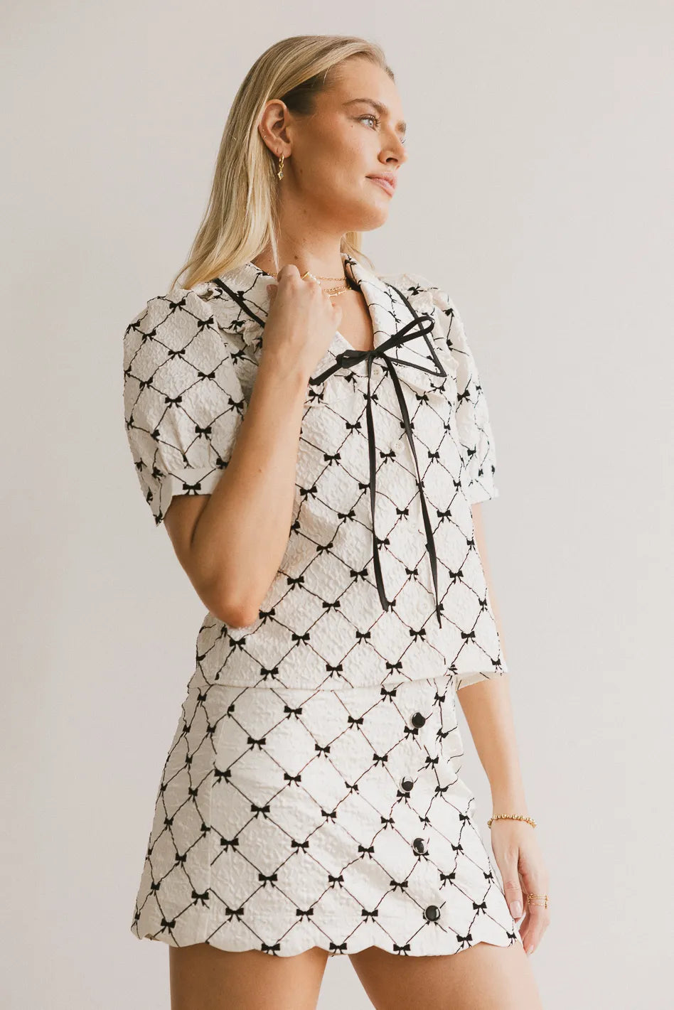 Maia Bow Collared Top