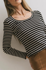 Bodie Ribbed Top in Black