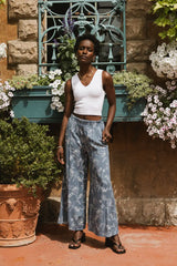 Tallulah Floral Pants in Blue - FINAL SALE