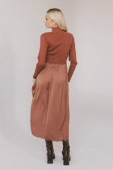 Zeda Midi Dress in Rust