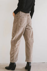 Lisette Barrel Jean in Taupe Corduroy