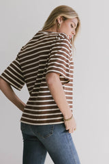 Freddie Striped Tee in Brown - FINAL SALE