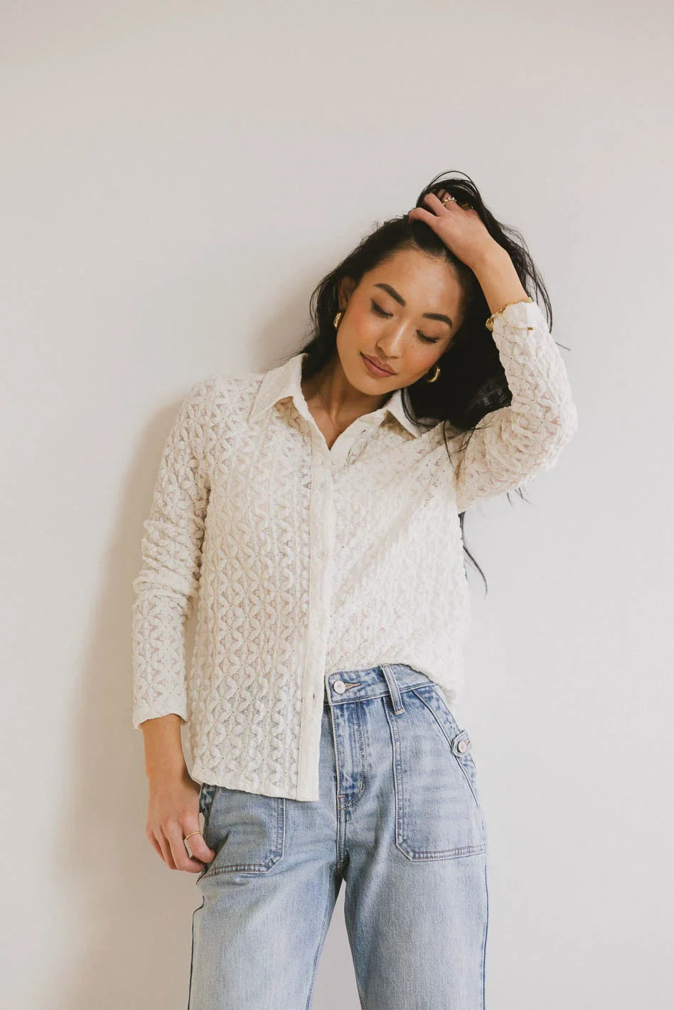 Lockie Lace Button Up in Cream