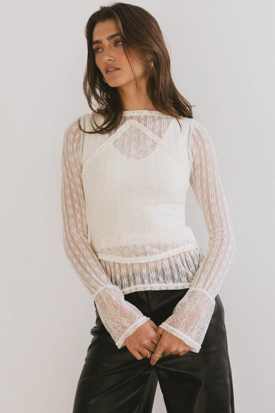 Linnea Lace Top in Ivory