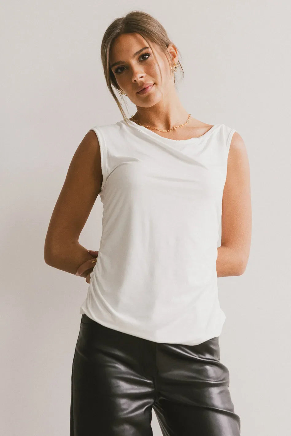 Daina Ruched Top in Ivory