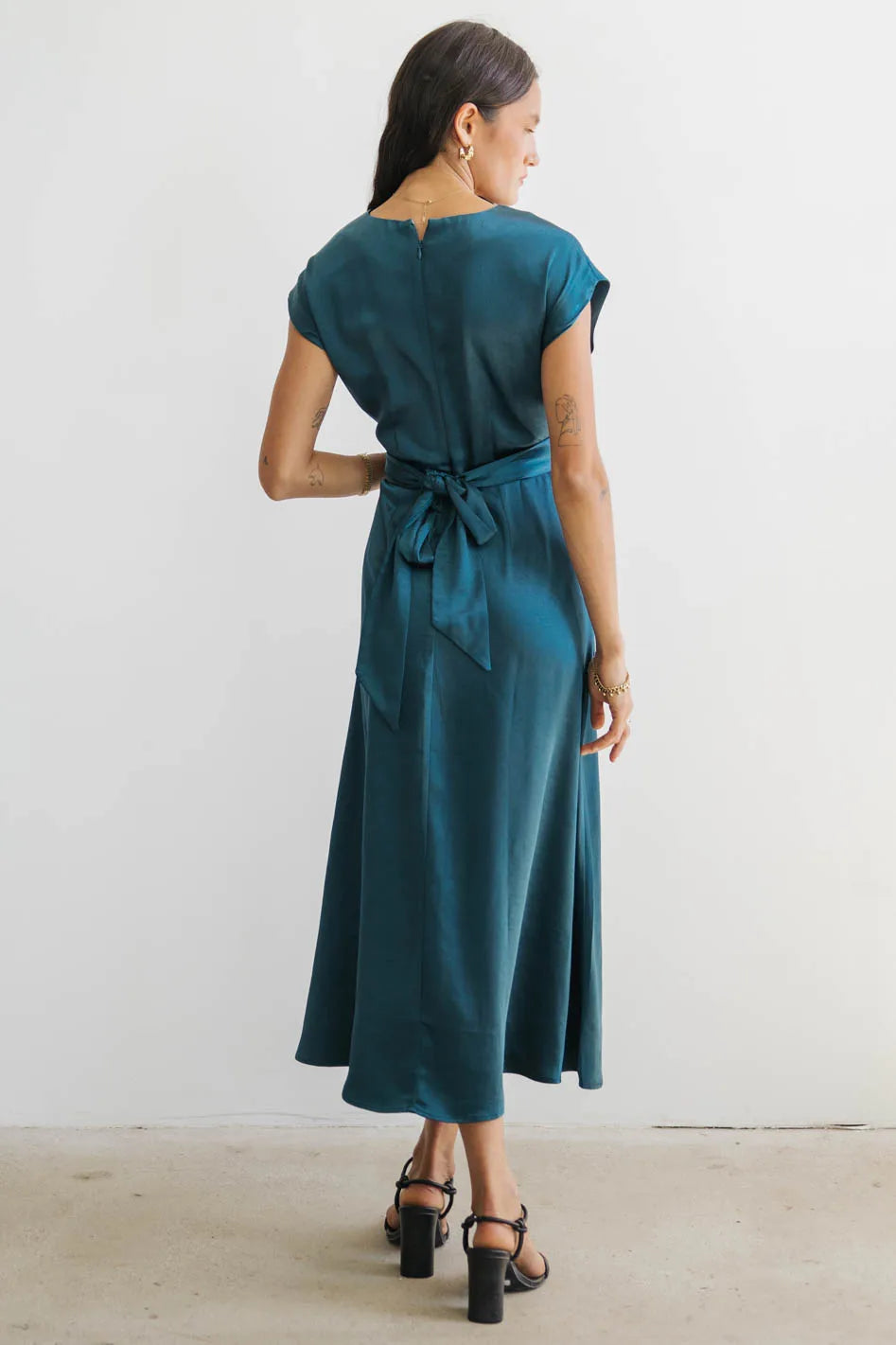 Rosalind Midi Dress in Teal