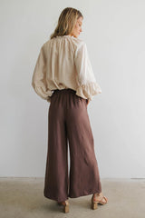 Mina Wide Leg Pants in Mocha - FINAL SALE