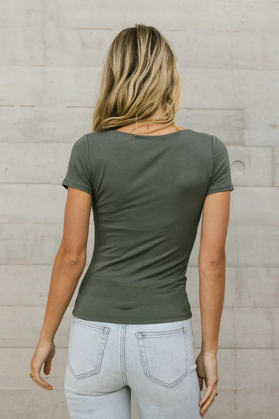 Scoop Neck Tee in Charcoal - FINAL SALE