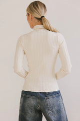 Winnie Ribbed Top in Cream