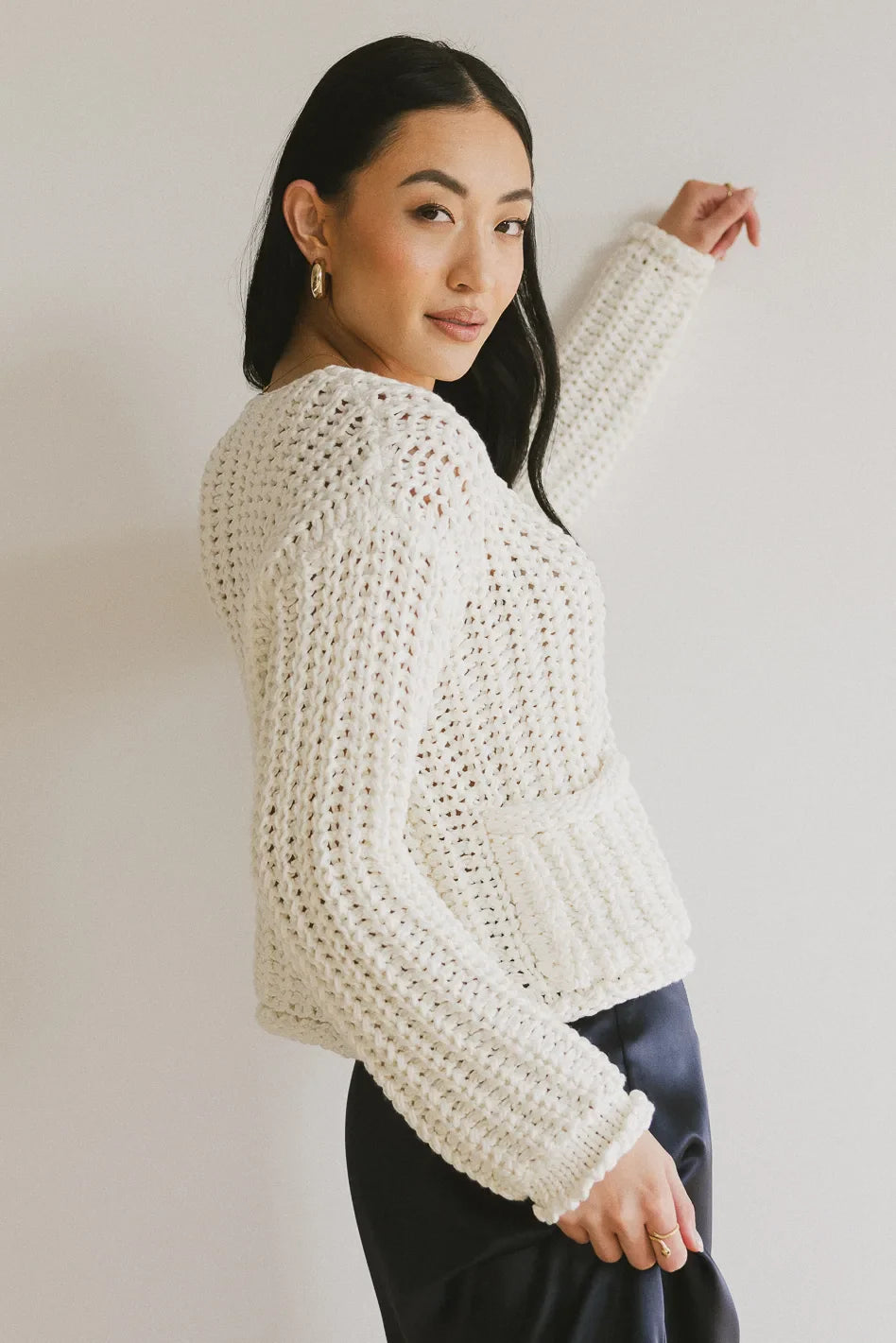 Janelle Knit Cardigan in Cream