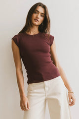 Huxley Cap Sleeve Top in Wine