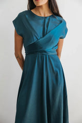 Rosalind Midi Dress in Teal