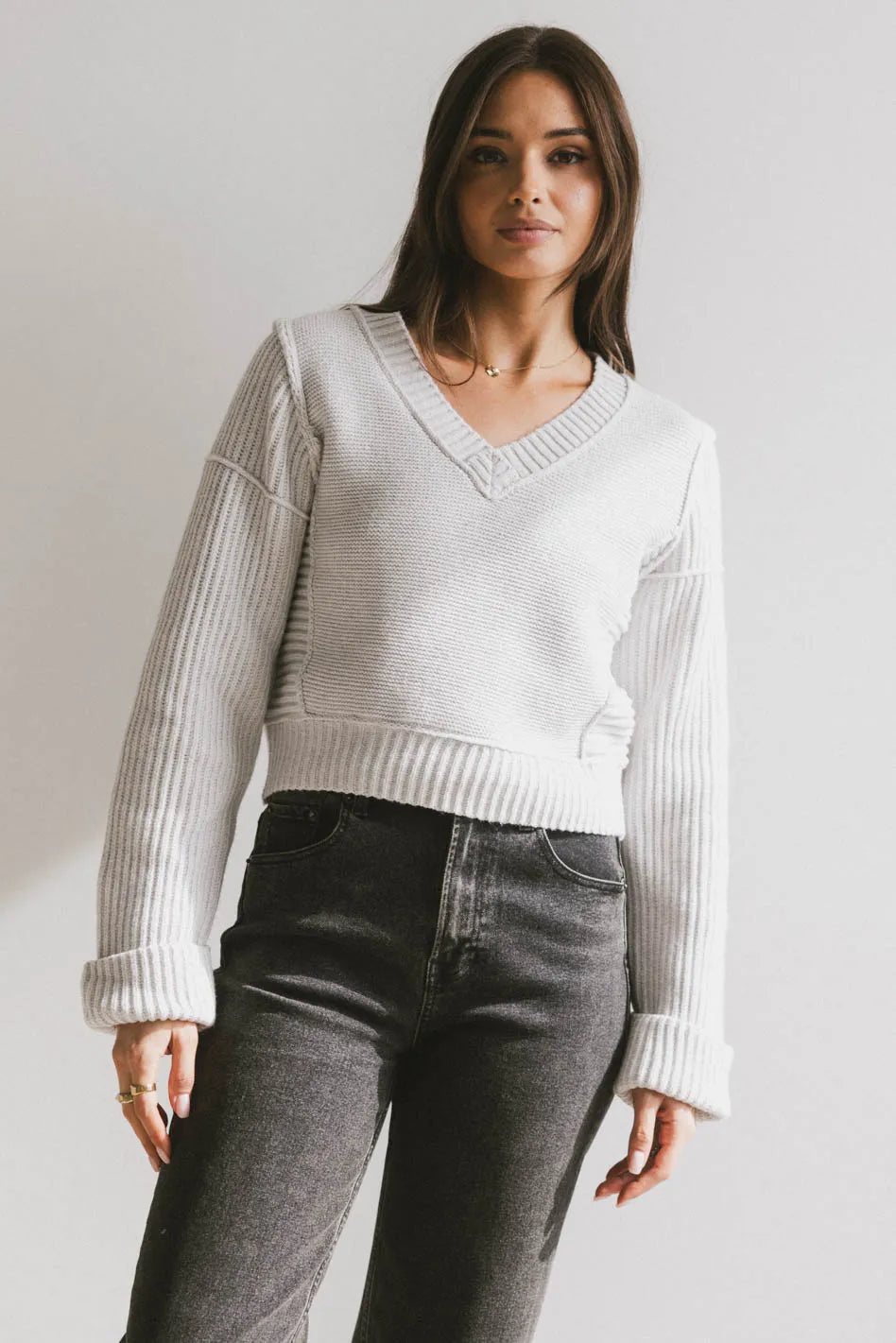 Serena Knit Sweater in Grey