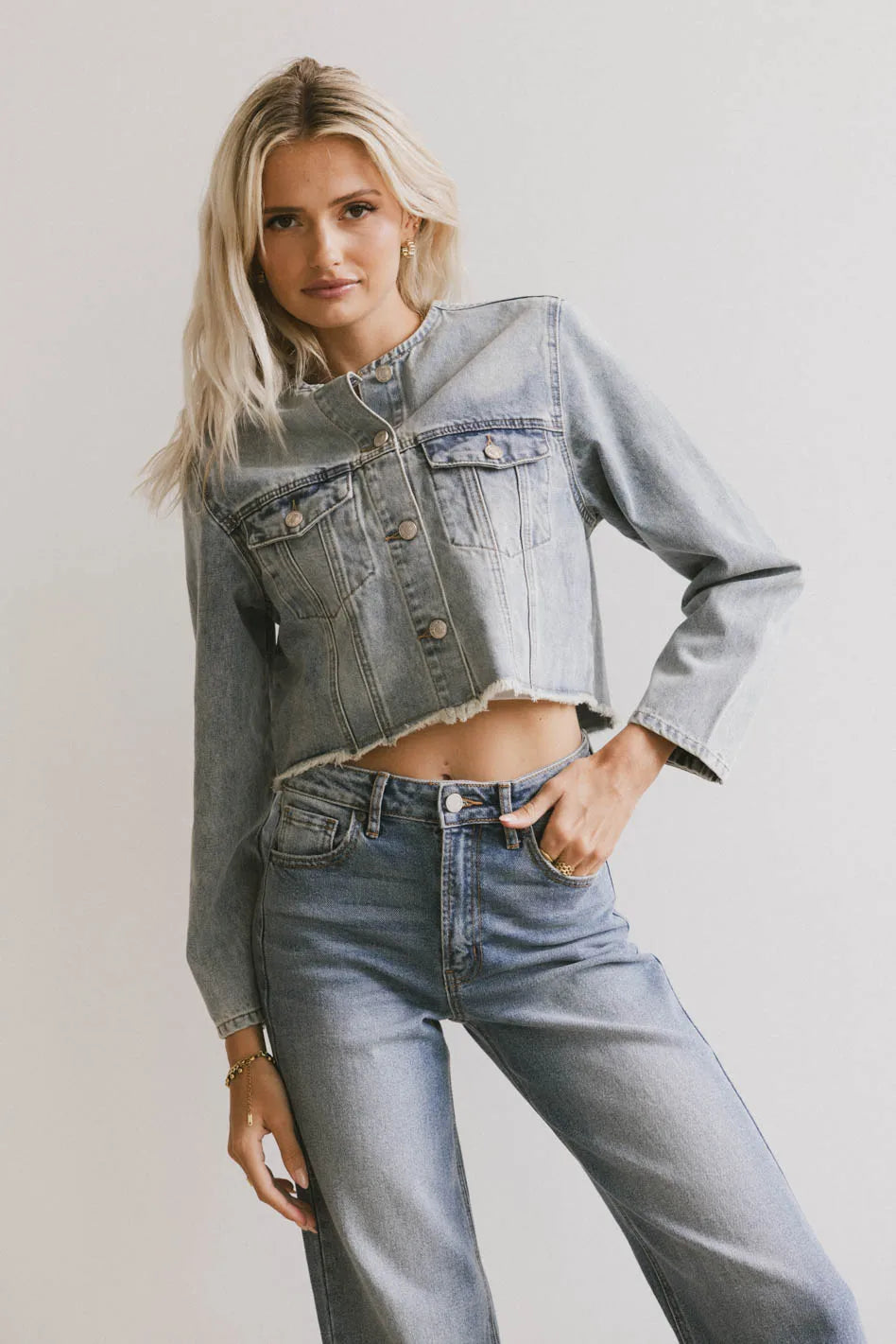 Marlowe Cropped Denim Jacket