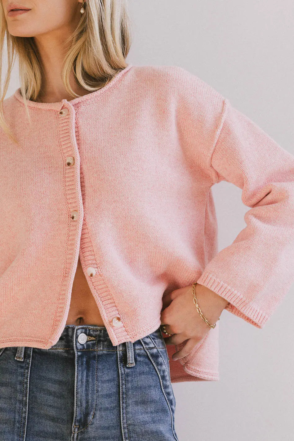 Carlie Knit Cardigan in Pink