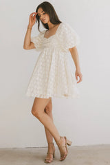 Elodie Floral Babydoll Dress in Cream