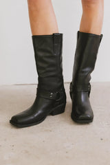 Steve Madden Ruskin Boots in Black Leather