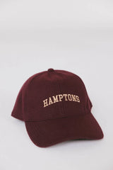 Hamptons Baseball Cap in Burgundy