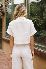 Benji Cotton Gauze Top in Ecru - FINAL SALE