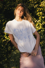 Citrus Embroidered Tee in Blue