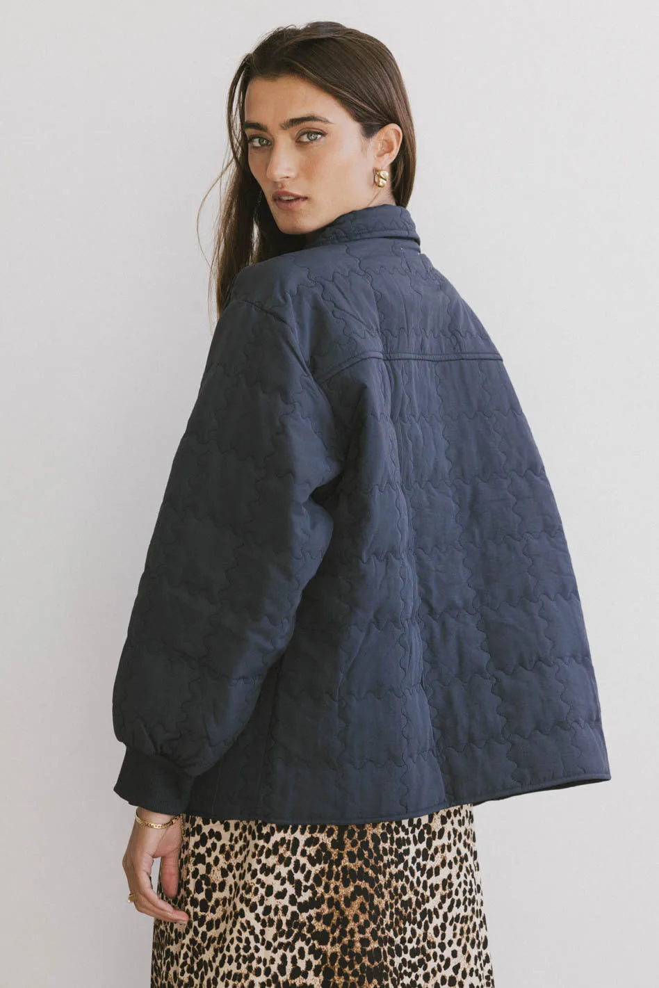 Karlie Quilted Jacket in Navy