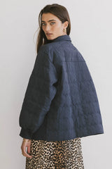 Karlie Quilted Jacket in Navy