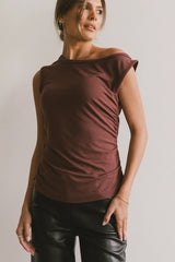 Daina Ruched Top in Brown