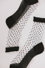 Sheer Speckled Socks in Black