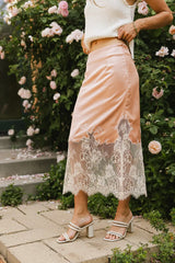 Frankie Asymmetrical Skirt in Peach