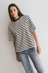 Freddie Striped Tee in Black