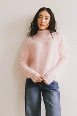 Carla Fuzzy Knit Sweater in Pink