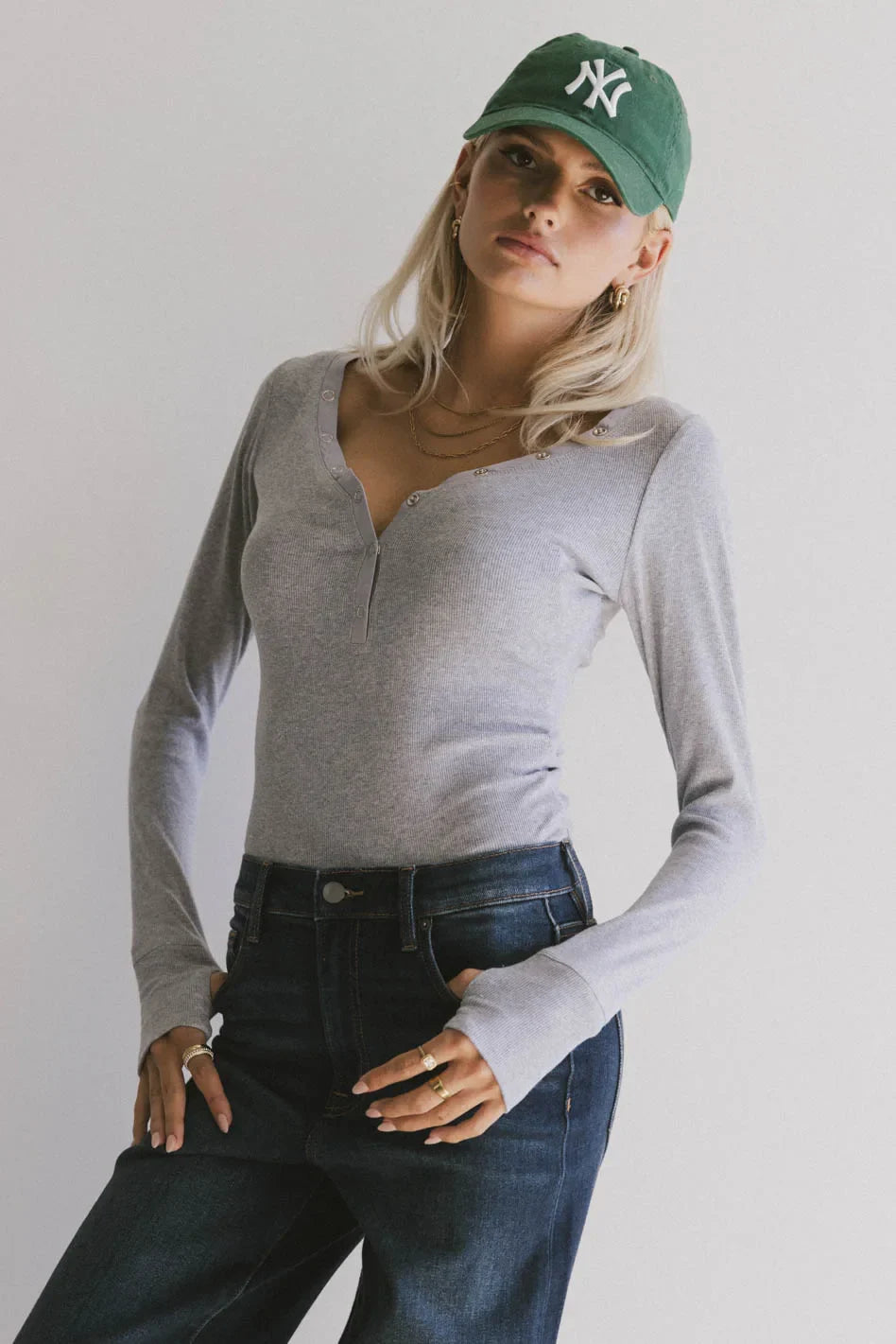 Zela Ribbed Top in Heather Grey - FINAL SALE