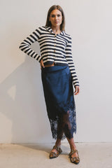 Frankie Asymmetrical Skirt in Navy