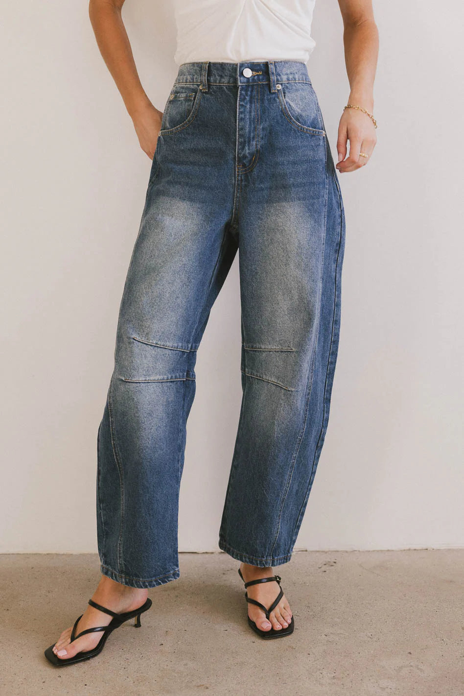 Lisette Barrel Jean in Dark Wash