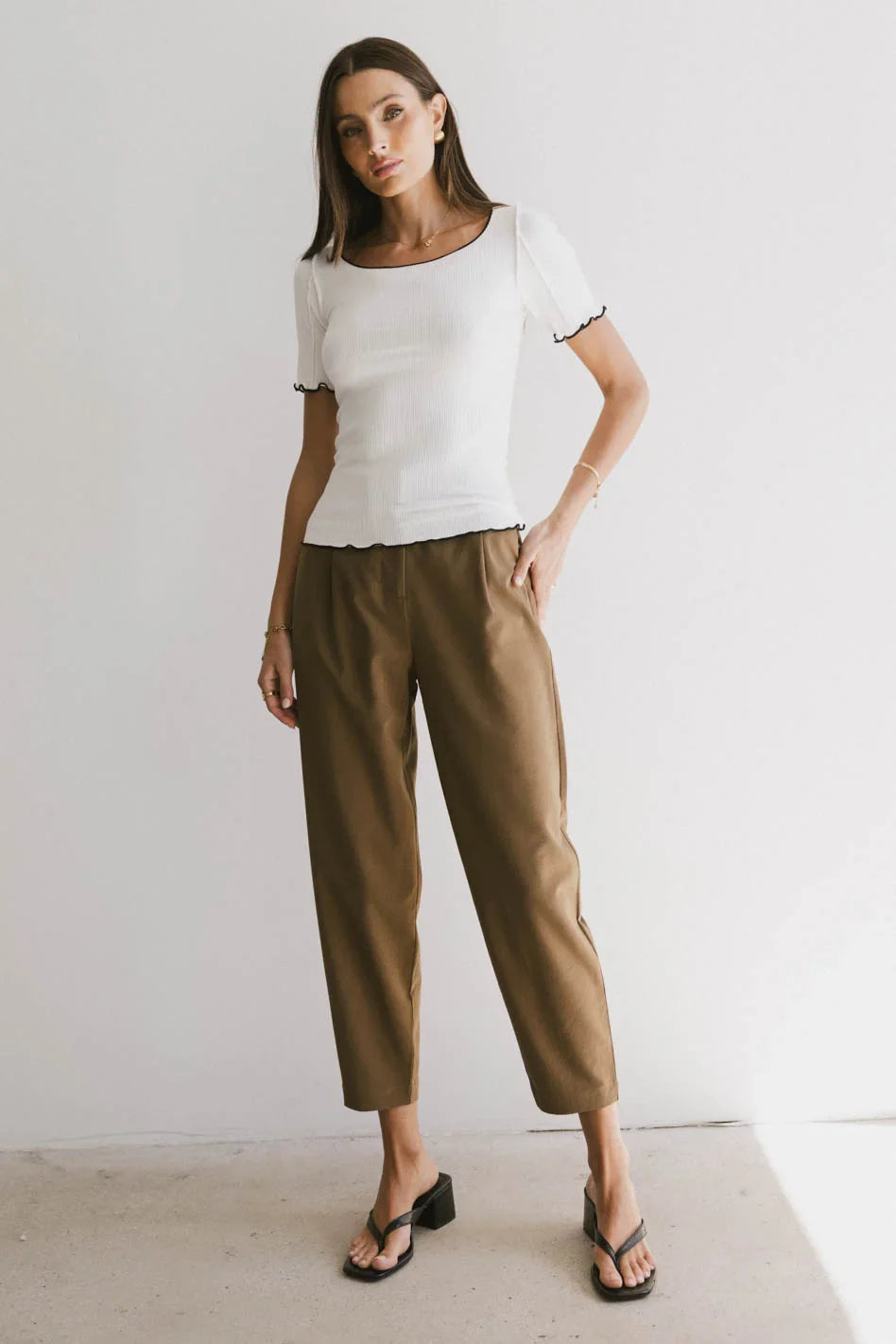 Frank and Oak Amelia Balloon Pant in Brown - FINAL SALE