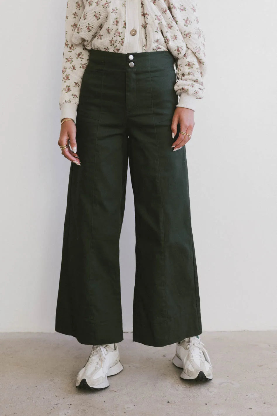 Aspen Wide Leg Pants in Hunter Green