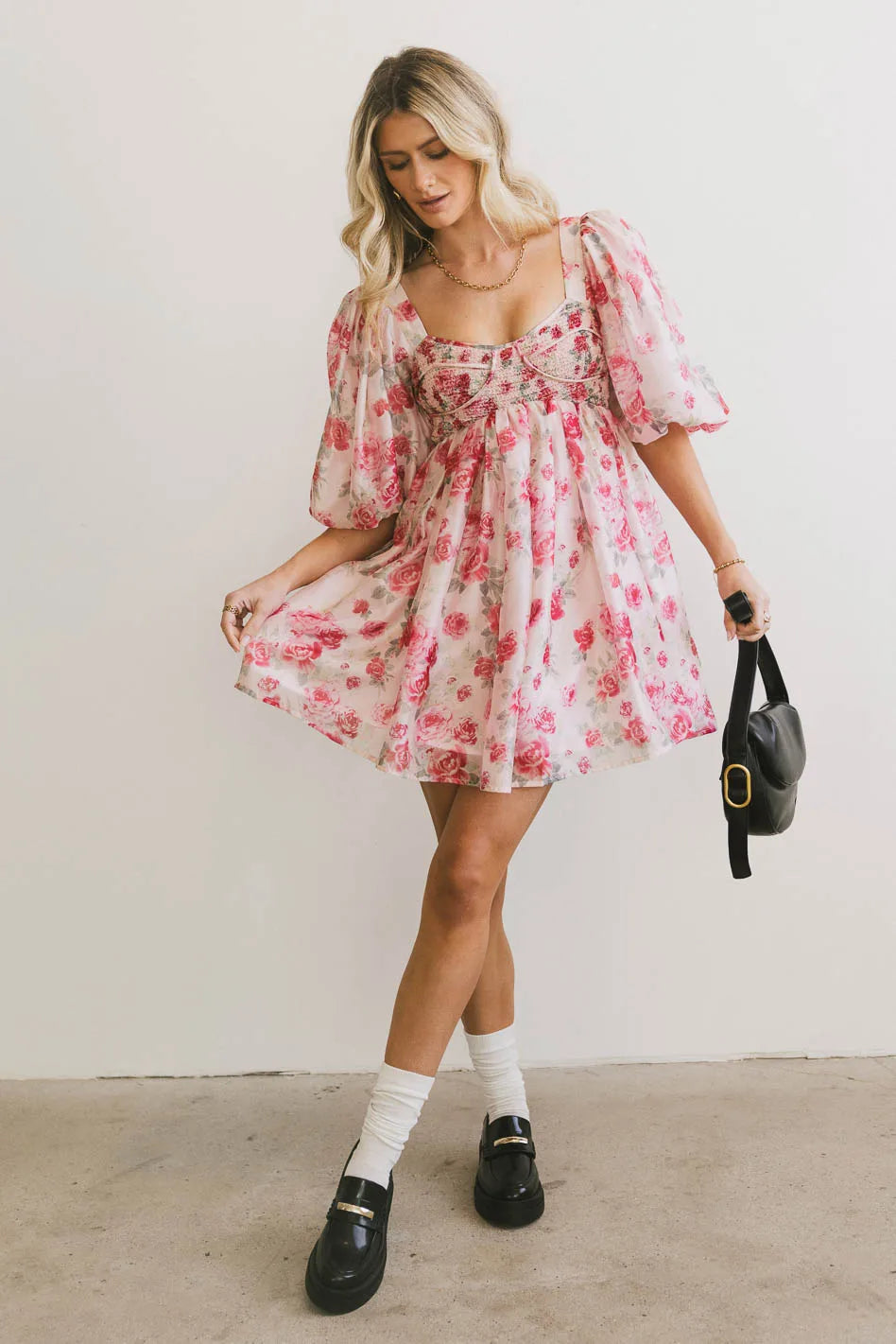 Eleanor Smocked Mini Dress