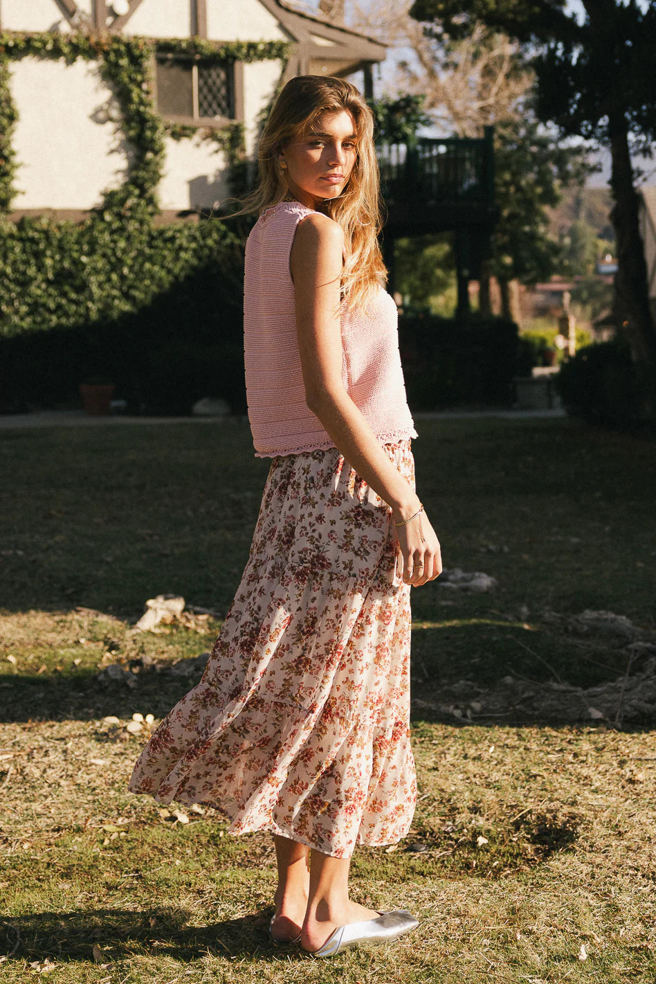 Brianni Floral Midi Skirt