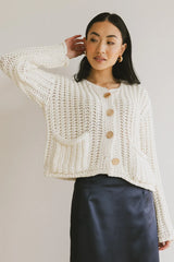 Janelle Knit Cardigan in Cream