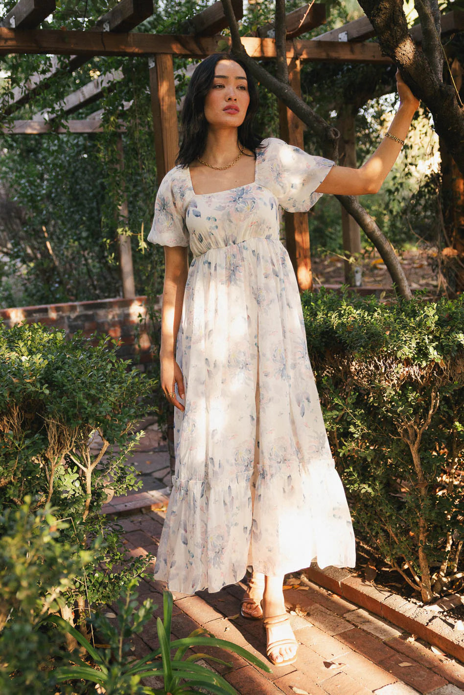 Kendry Floral Maxi Dress in Blue