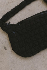 Nora Quilted Tote Bag in Black