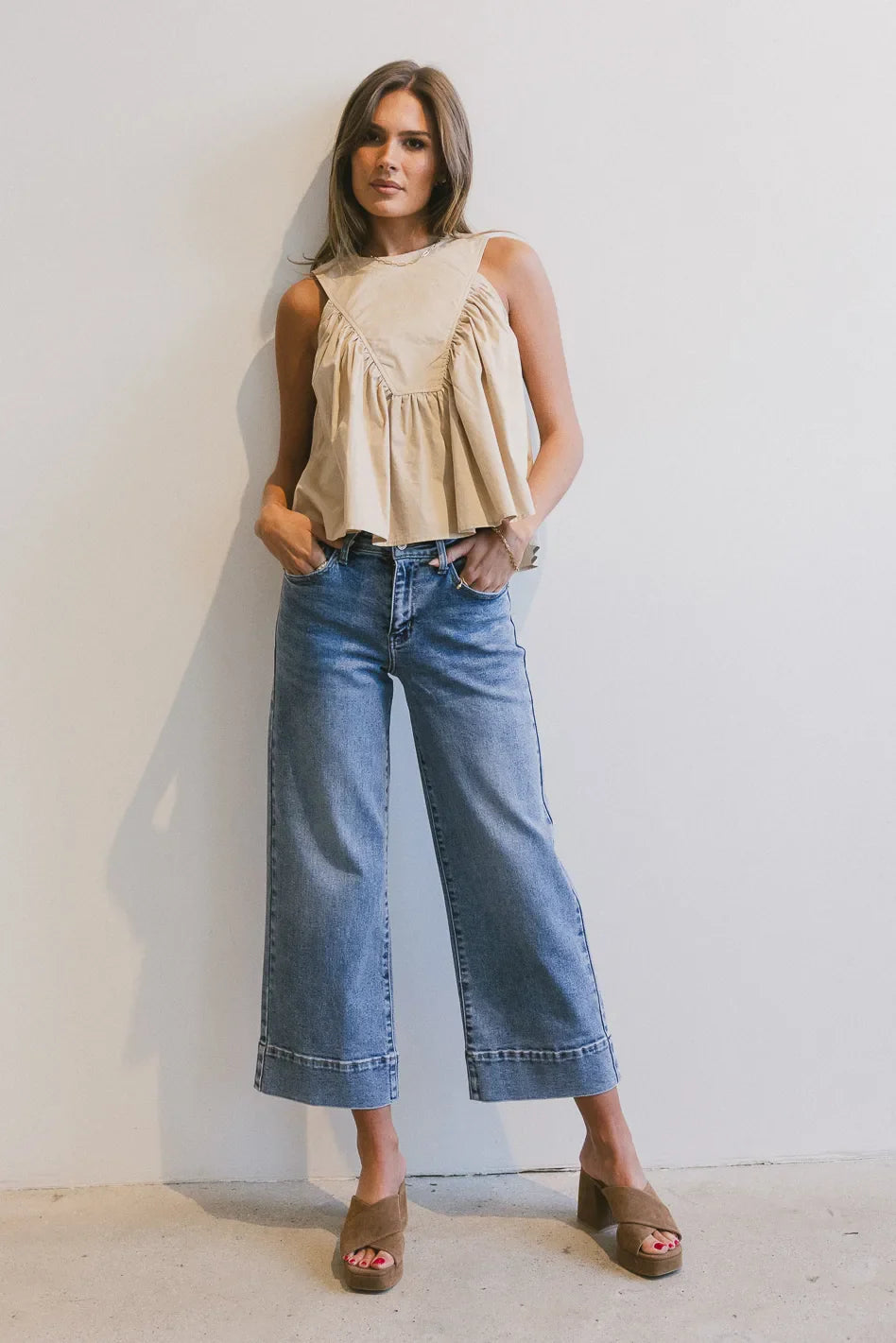 Torry Cropped Wide Leg Jeans